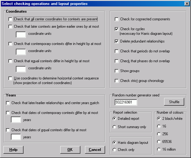 Check and Layout Dialogue